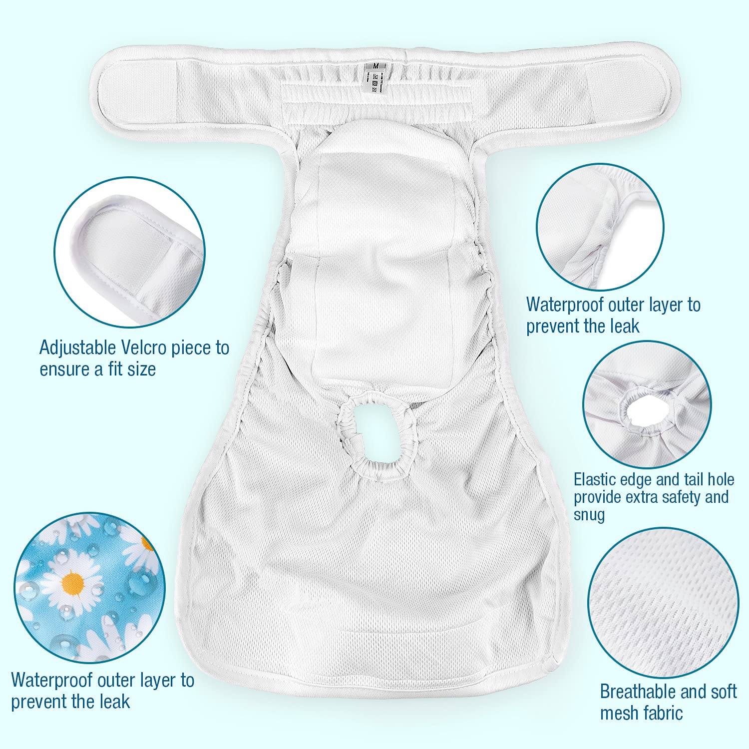 Pet Soft pañales para perros hembra XL, diseño floral, cómodo para viajes.
