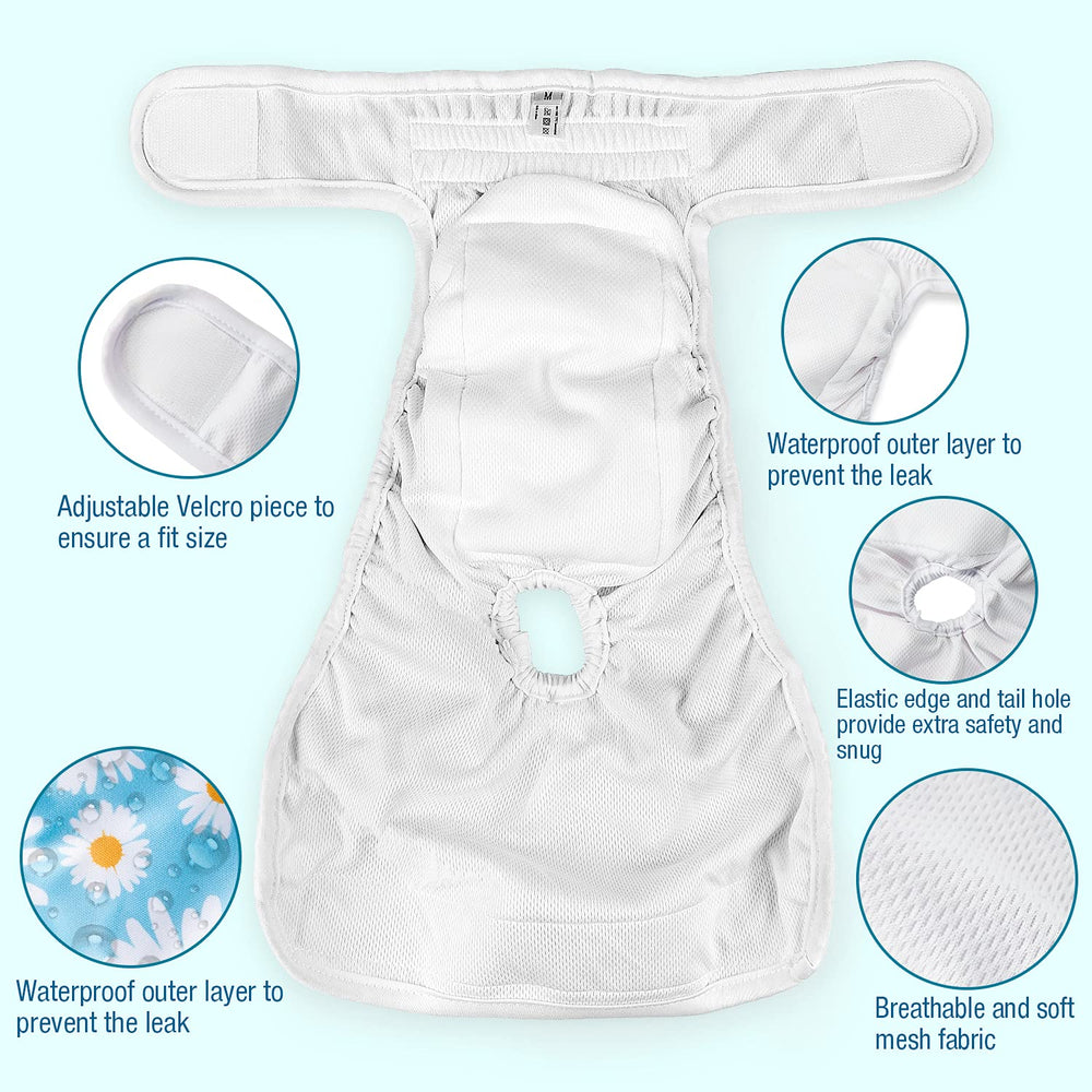 Pet Soft pañales para perros hembra XL, diseño floral, cómodo para viajes.