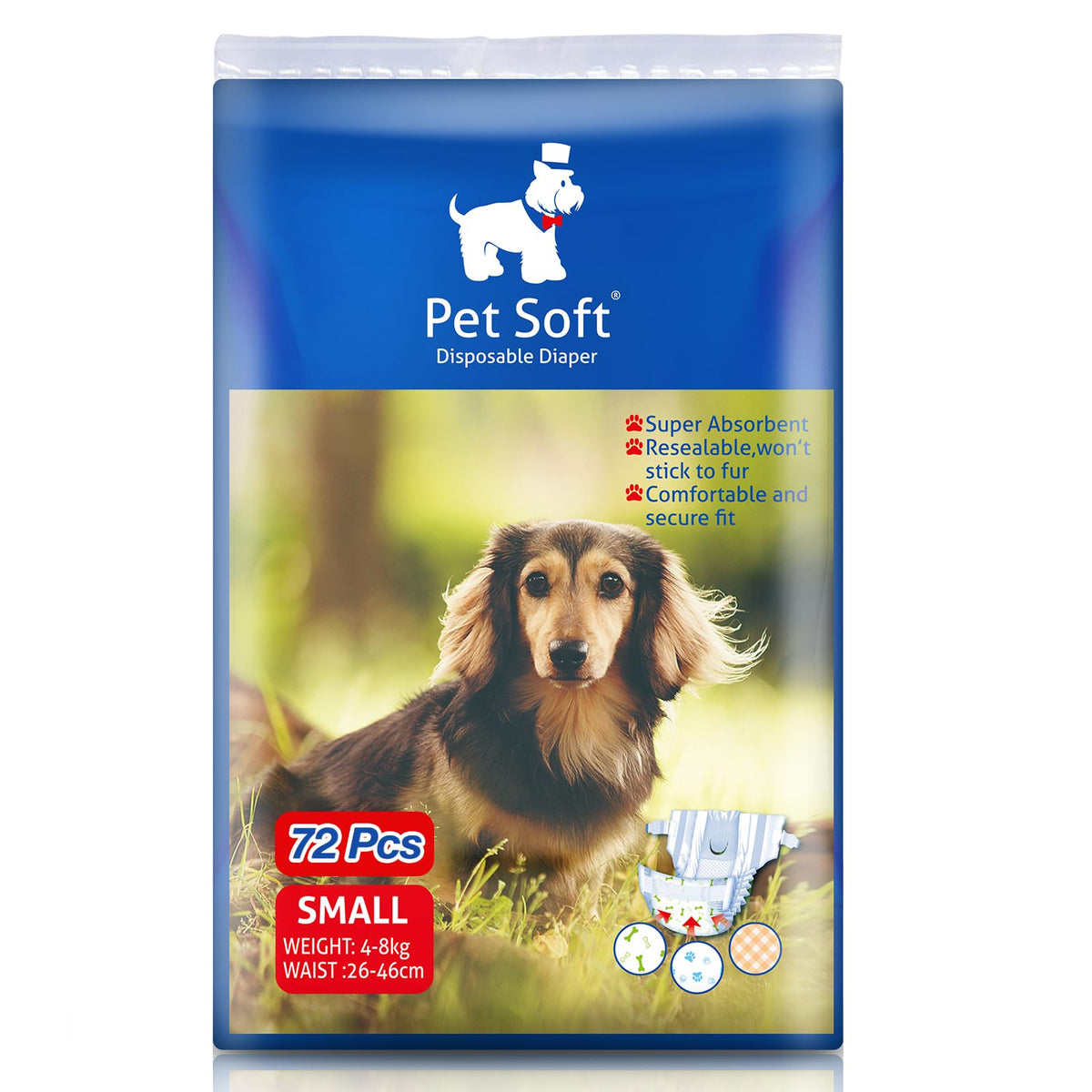 Pet Soft panales para perro femenino talla-small, ajuste cómodo para perros pequeños.