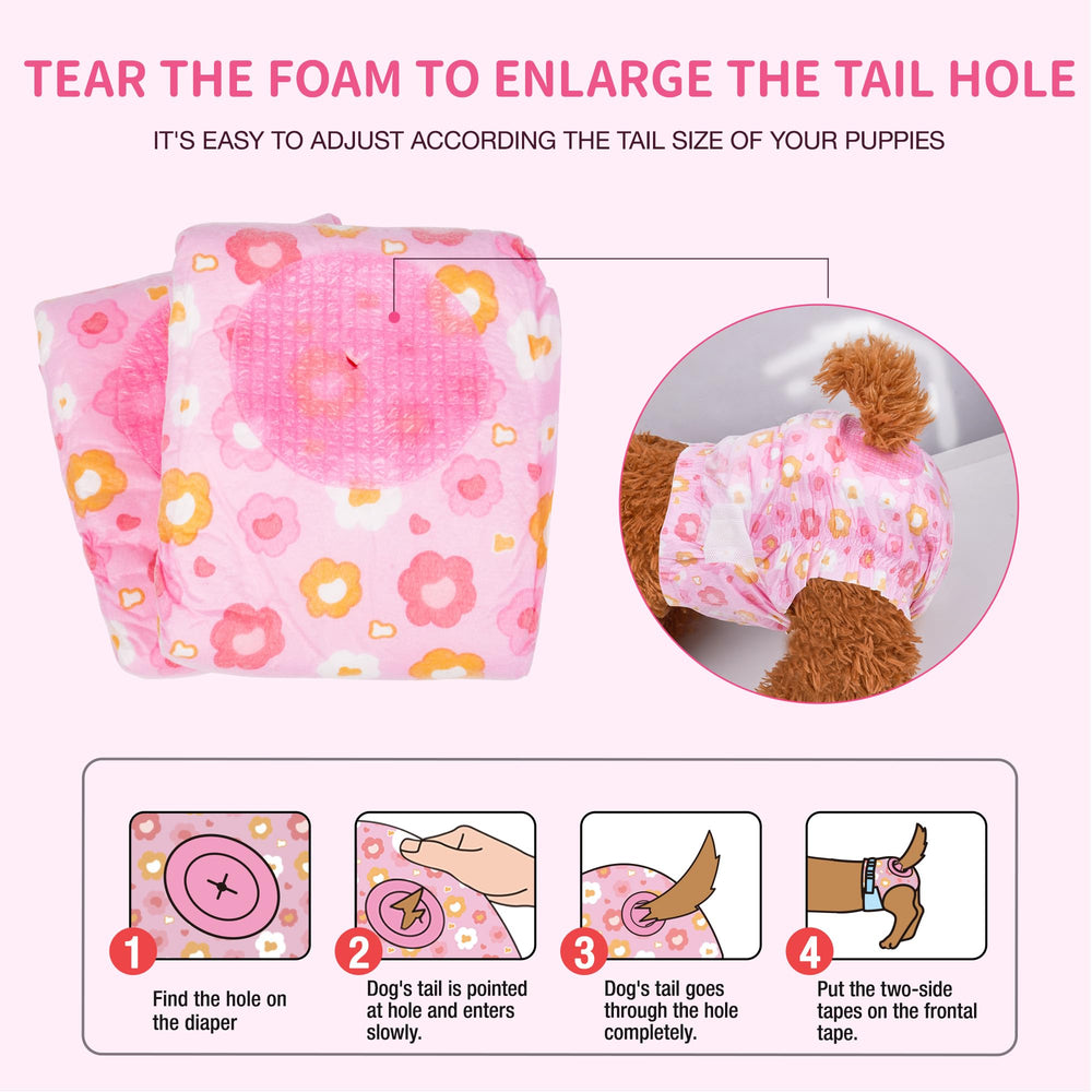 Pañales Pet Soft con ajuste de agujero de cola de espuma para comodidad.