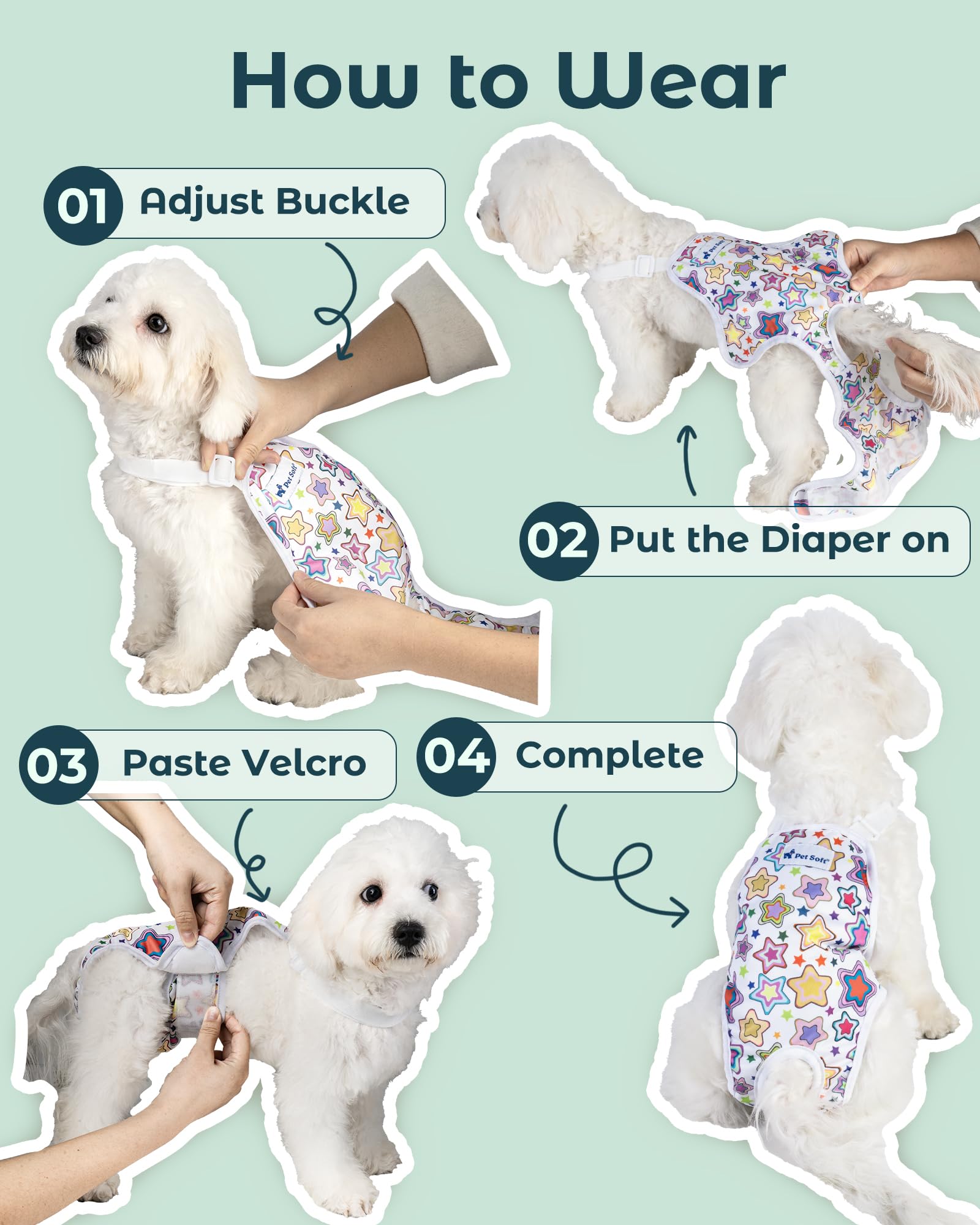 Pet Soft suspensor ajustable en pañales evita desenganche durante el juego.