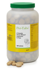 Pet-Tabs botella de 500 tabletas para un hogar con varias mascotas.