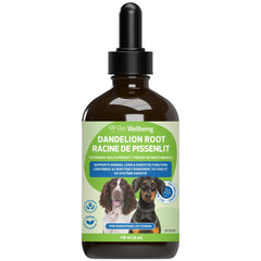 Pet Wellbeing botella de raiz de diente de leon para perros, apoyo digestivo