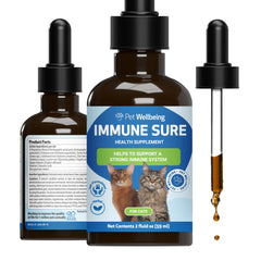 Pet Wellbeing Immune Sure para gatos, botella de 59 ml para apoyar defensas naturales