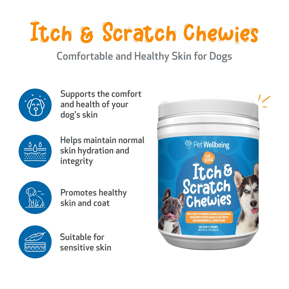 Pet Wellbeing Itch & Scratch Chewies: fórmula veterinaria para la piel canina