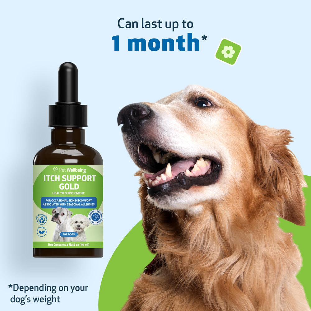 Pet Wellbeing Itch Support Gold garantía de satisfacción para clientes.