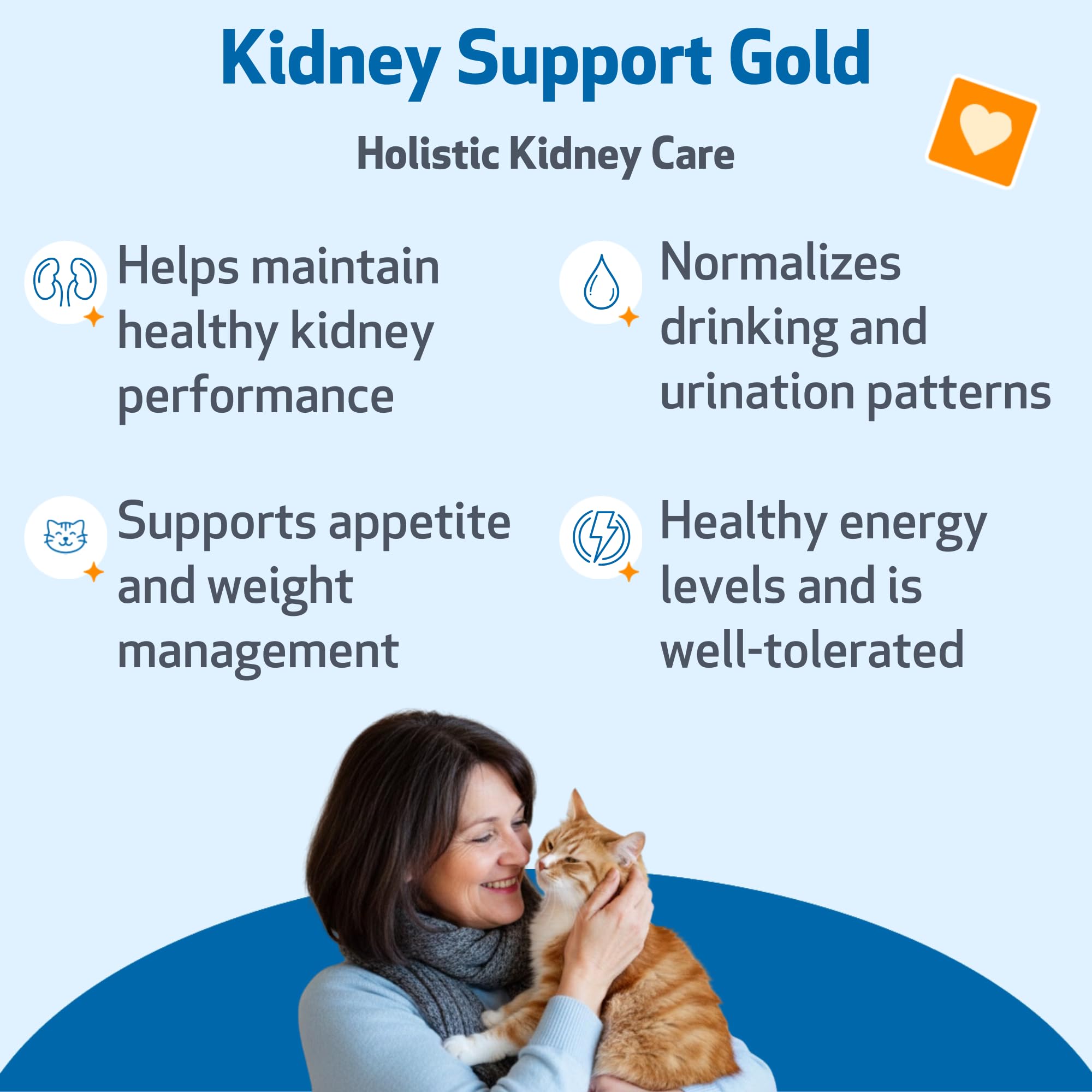 Pet Wellbeing Kidney Support Gold, dosis medida para administración precisa.