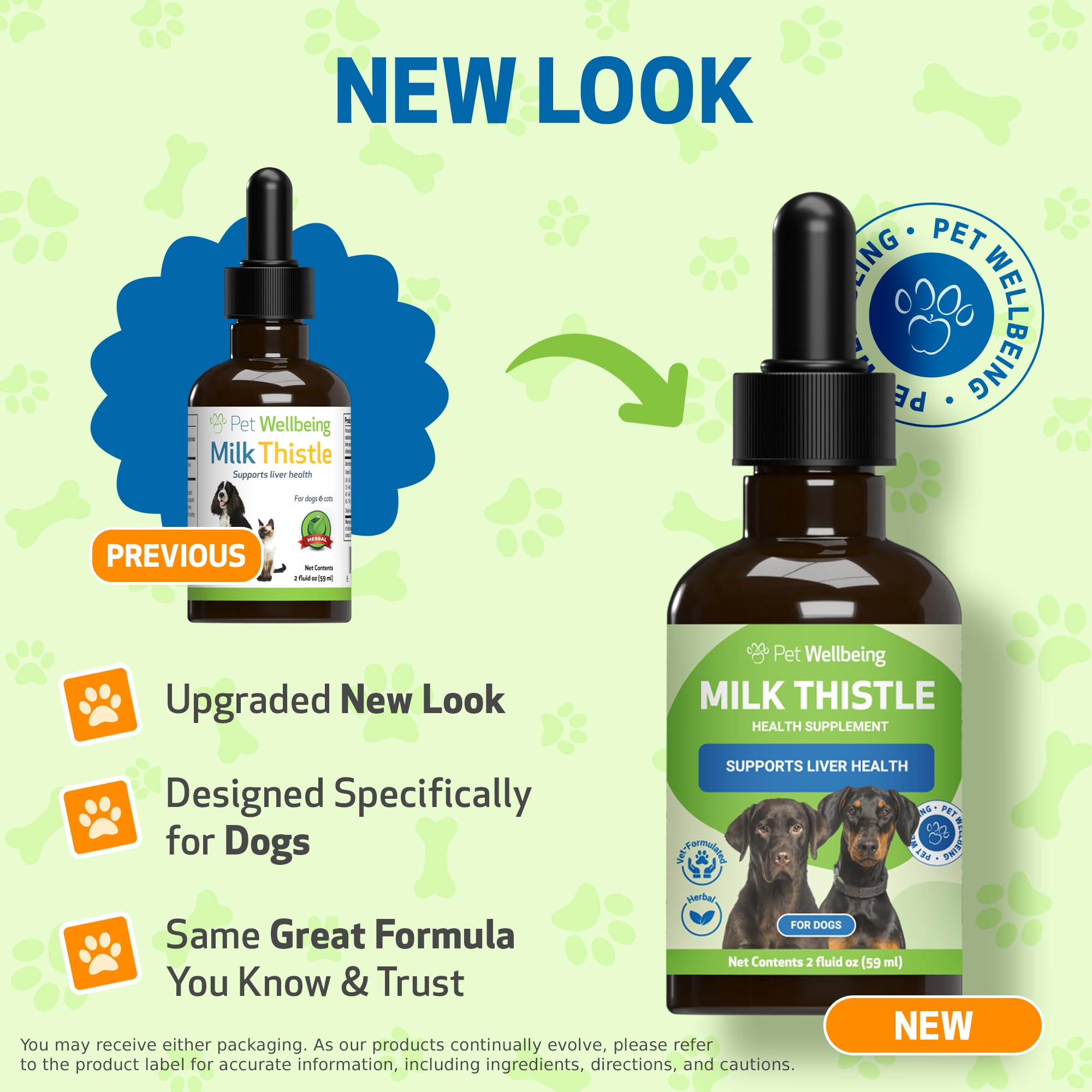 Pet Wellbeing Milk Thistle para perros, presentación de 2 onzas — formato líquido cómodo