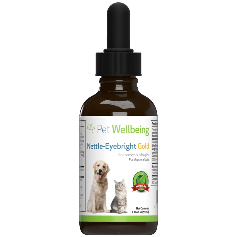 Pet Wellbeing Sneeze Ease: botella de 2 oz para apoyar la comodidad estacional de perros.
