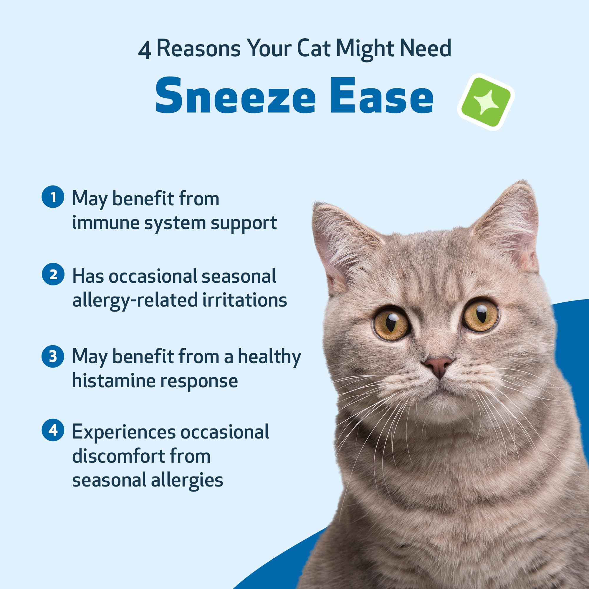 Pet Wellbeing Sneeze Ease, hierba Euphrasia como ingrediente clave para alergias estacionales.