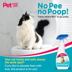 PET YOUR PET deterrente para gatos, foco en zonas problemáticas para evitar orinar.