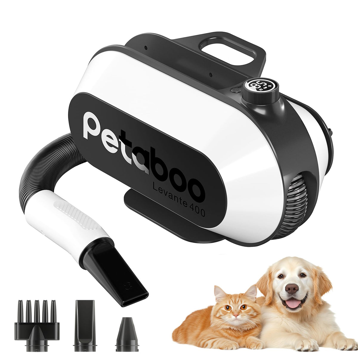 Petaboo Dog Blow Dryer con boquilla redonda para secado suave y eficiente en casa