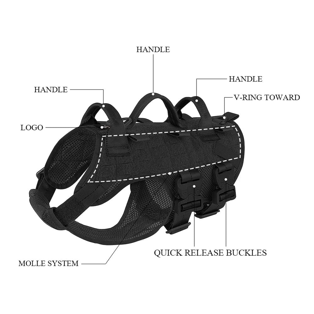 Arnés PETAC GEAR para perros de servicio, ideal para uso policial.