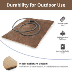 Petace base resistente al agua para uso exterior en porches y refugios.