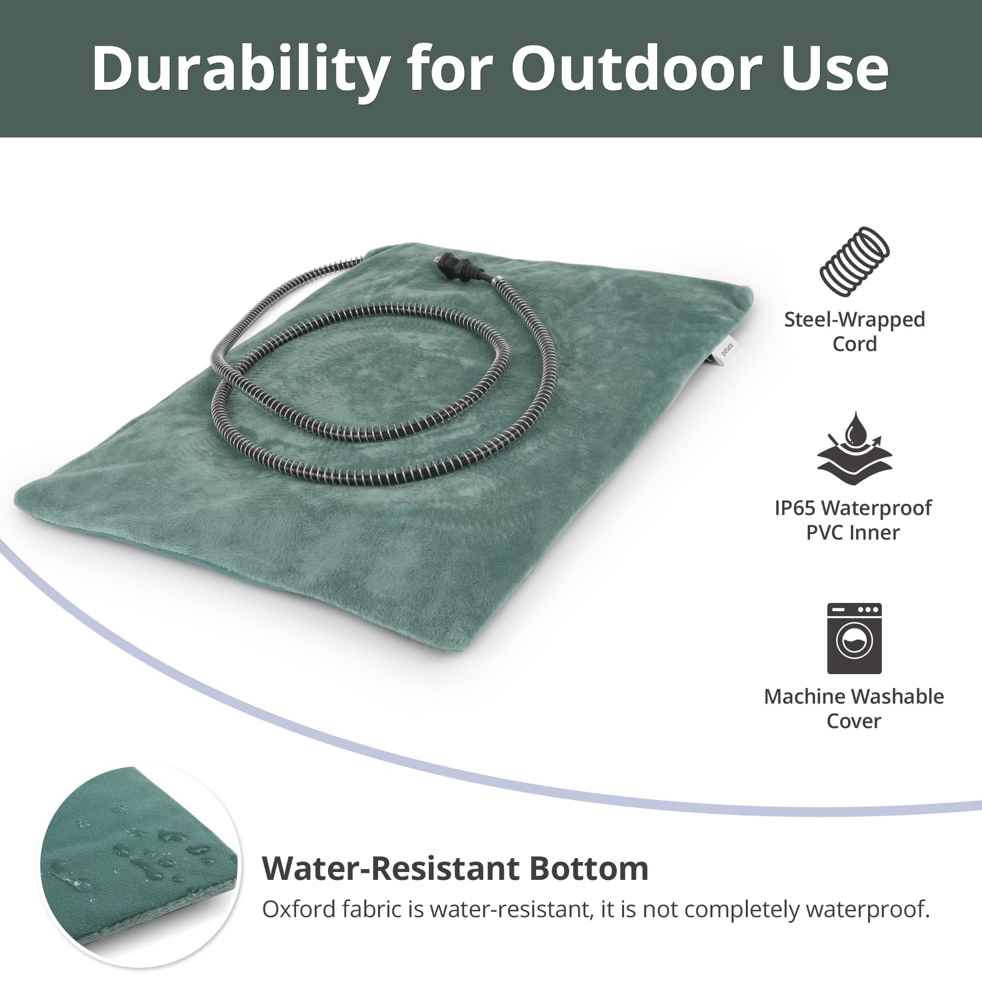Petace base resistente al agua para uso en exteriores.