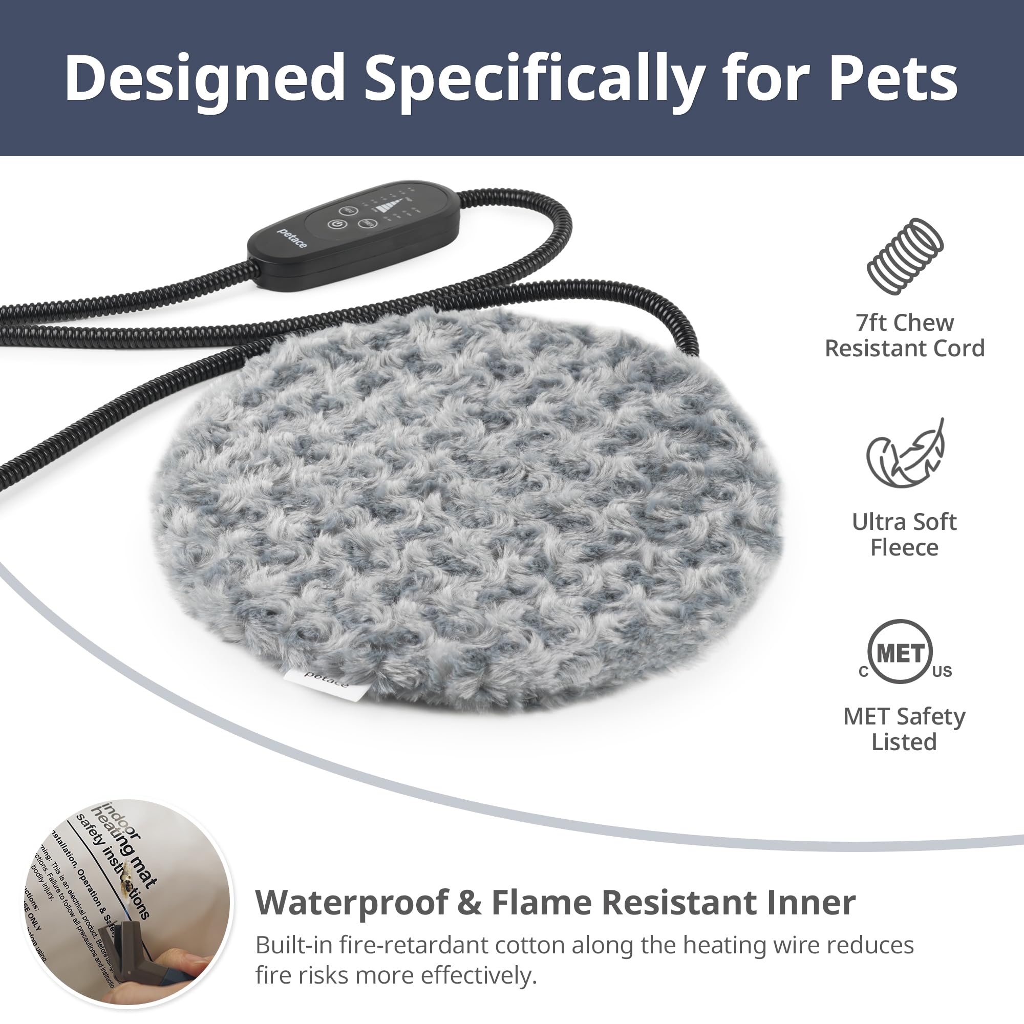 Petace cama de 11.8 pulgadas, perfecta para gatos y conejos.