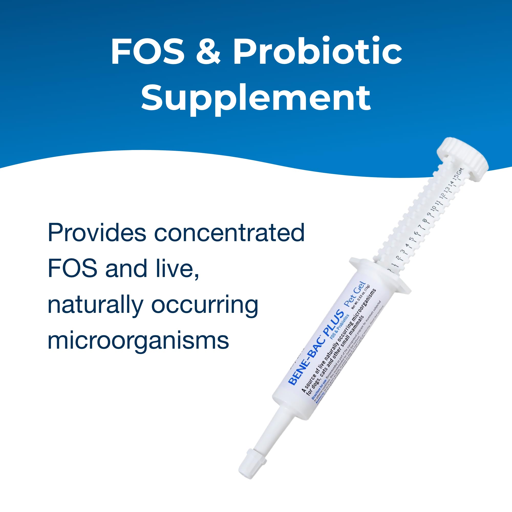 Aplicación suave de PetAg Bene-Bac Plus Gel para la digestión diaria.