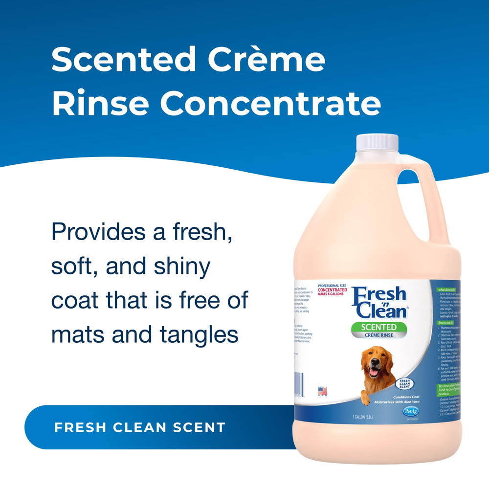 Textura suave del PetAg Creme Rinse para desenredar el pelaje.