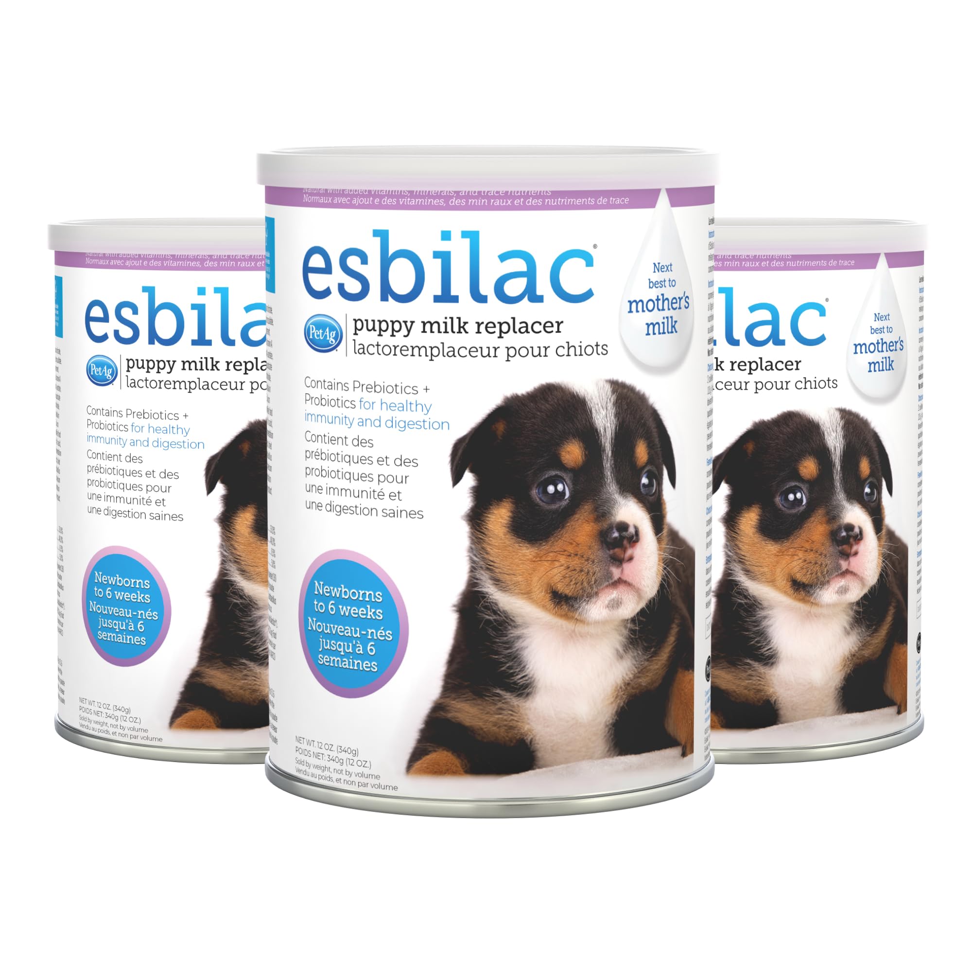 PetAg Esbilac, empaque de polvo 12 oz, ideal para cachorros recién nacidos