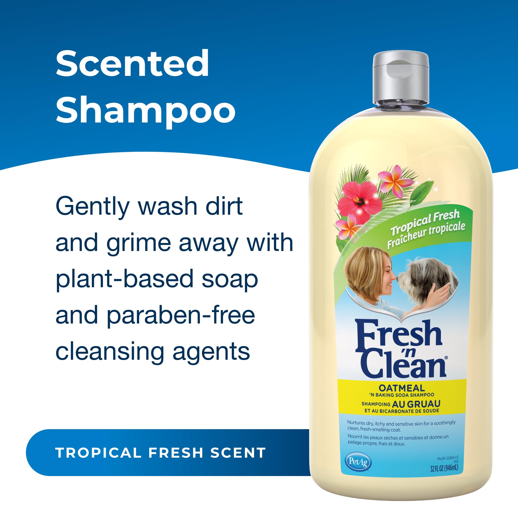 PetAg Fresh ’n Clean Champú sin jabón: cuidado suave para piel sensible.