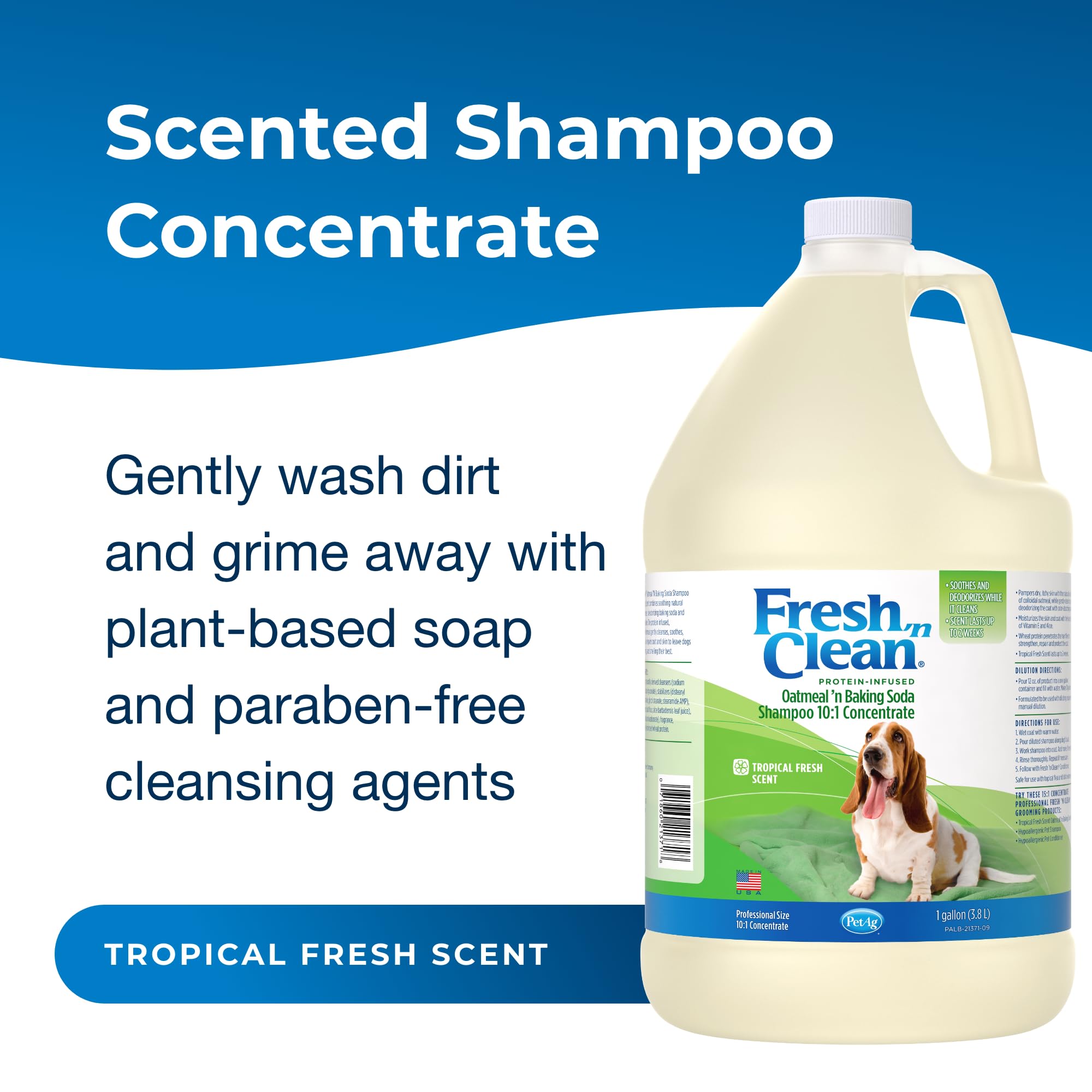 PetAg Fresh ’n Clean para piel sensible con vitamina E y aloe.