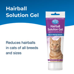 PetAg Gel de solución para bolas de pelo, sabor pollo, aplicación suave para el paladar del gato.
