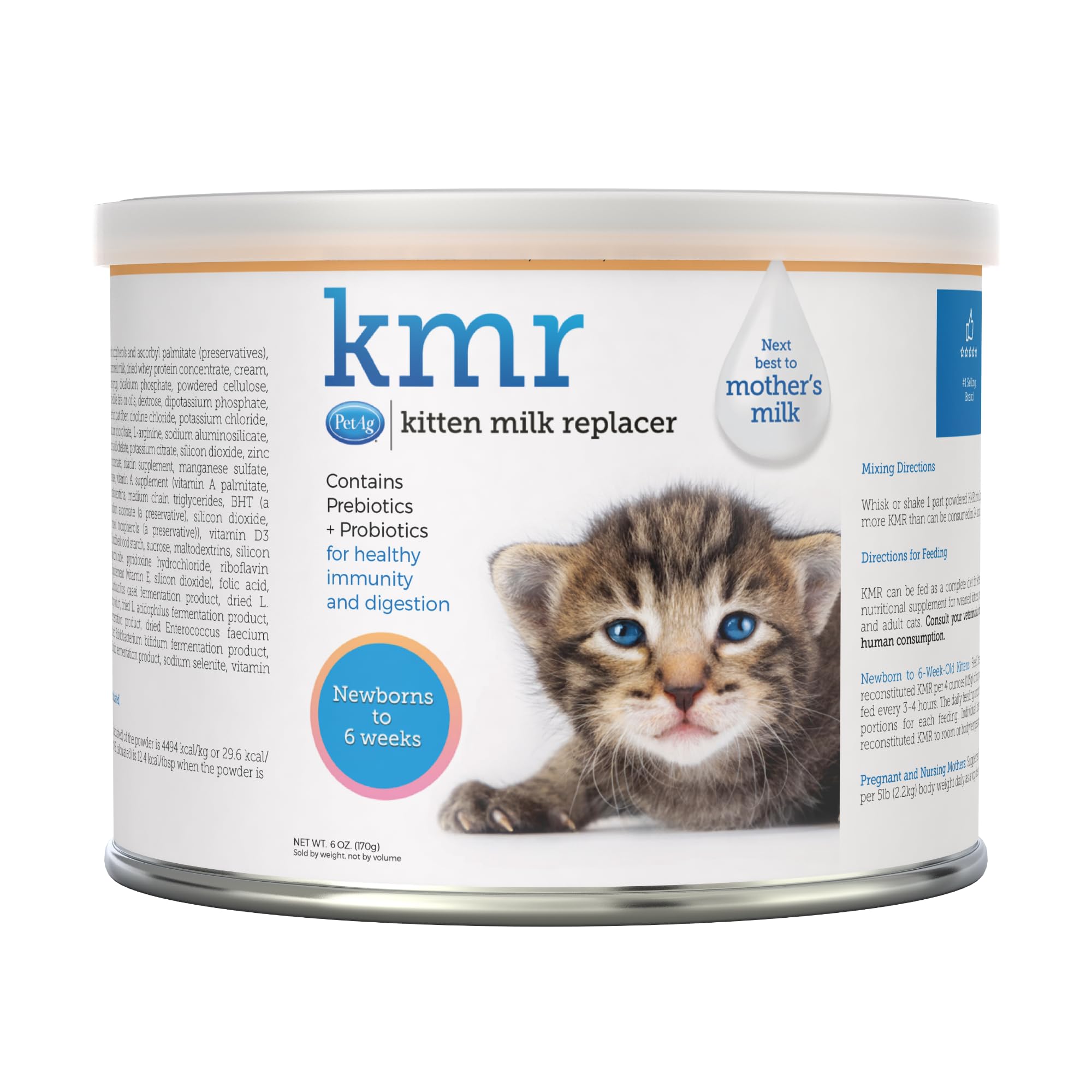 PetAg KMR polvo reemplazo leche gatitos, nutrición cercana a la leche materna.