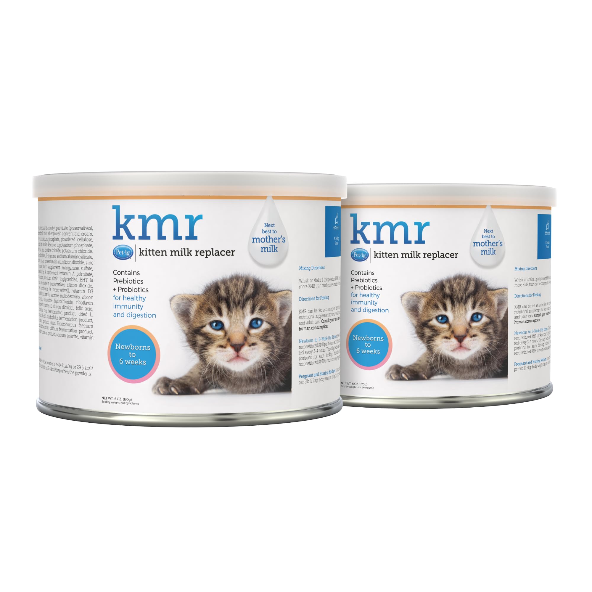 PetAg KMR polvo de reemplazo para gatitos, envase de 6 oz, gatitos recién nacidos.