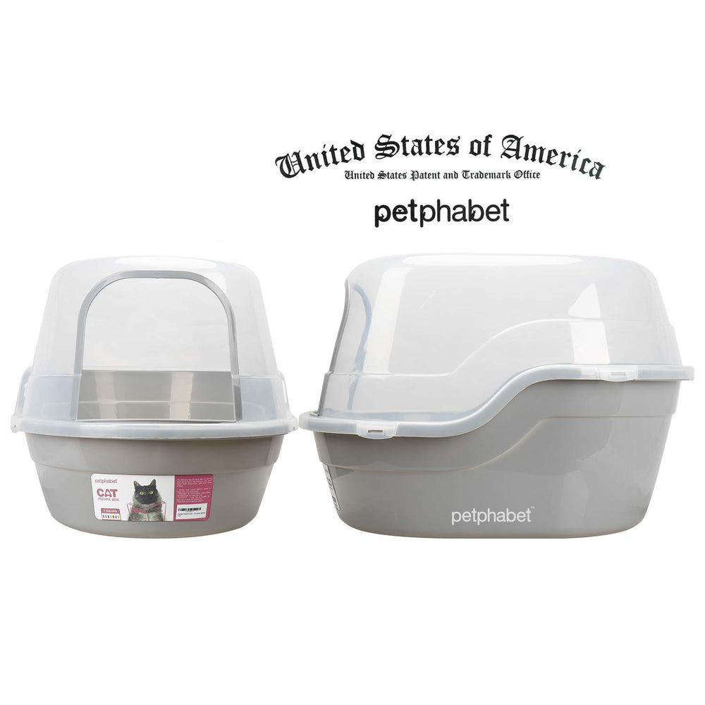 Petphabet caja de arena, techo removible para una limpieza rápida y fácil.