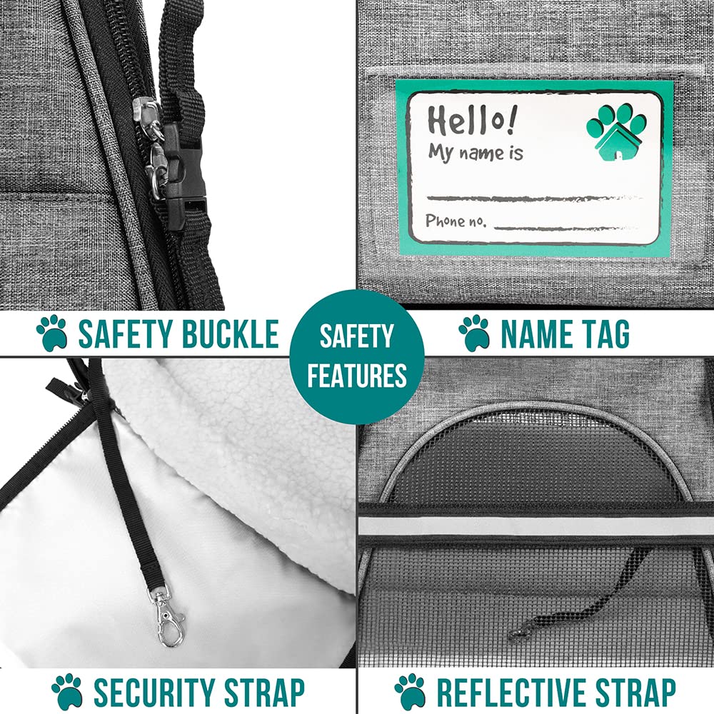 PetAmi Carrier con bolsillo frontal para guardar objetos personales.
