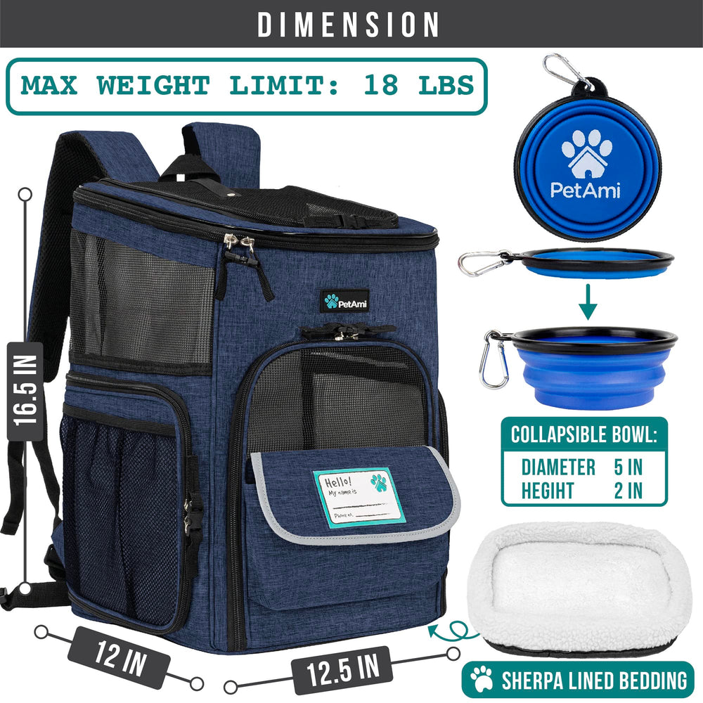 PetAmi con bolsillos laterales y dispensadores para accesorios