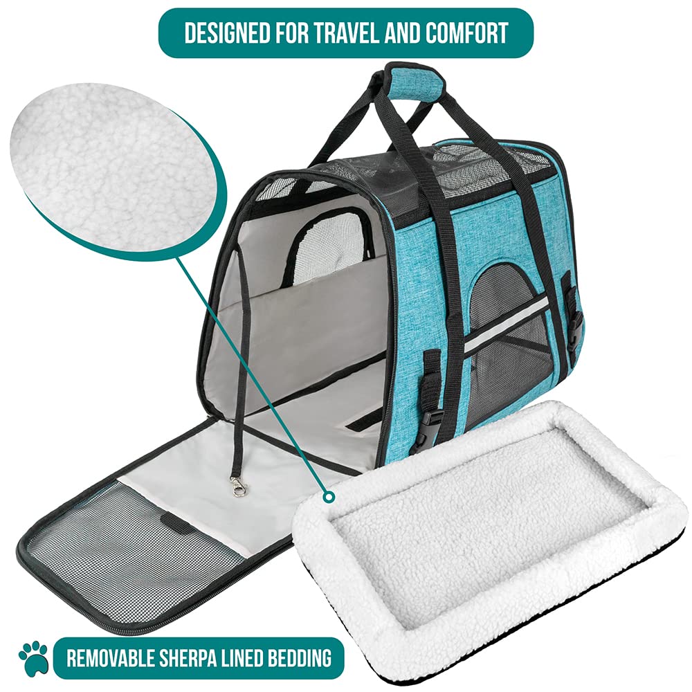 PetAmi cama sherpa removible dentro del transportín