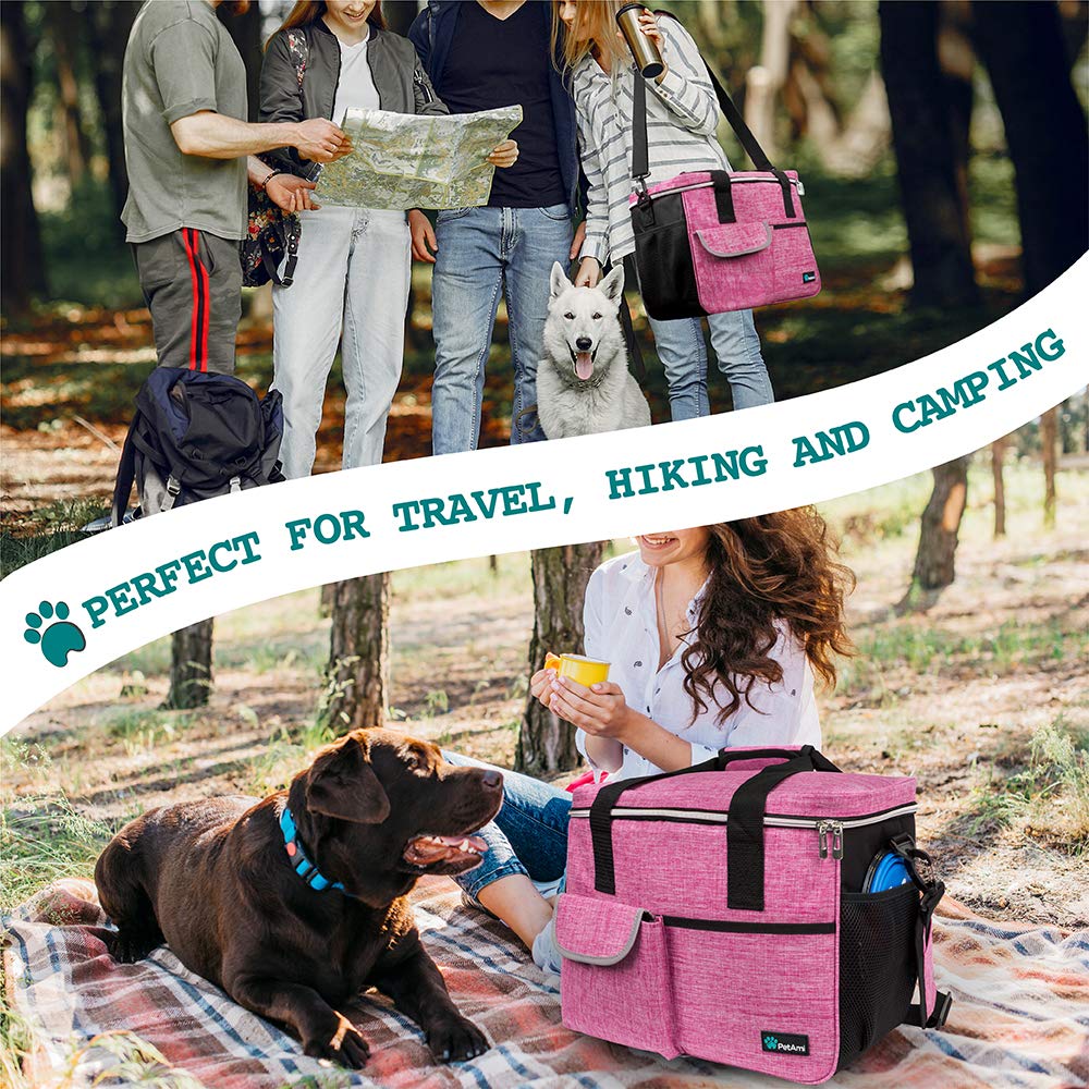 PetAmi bolsa de gran capacidad 22L-33L para accesorios y suministros de mascotas.