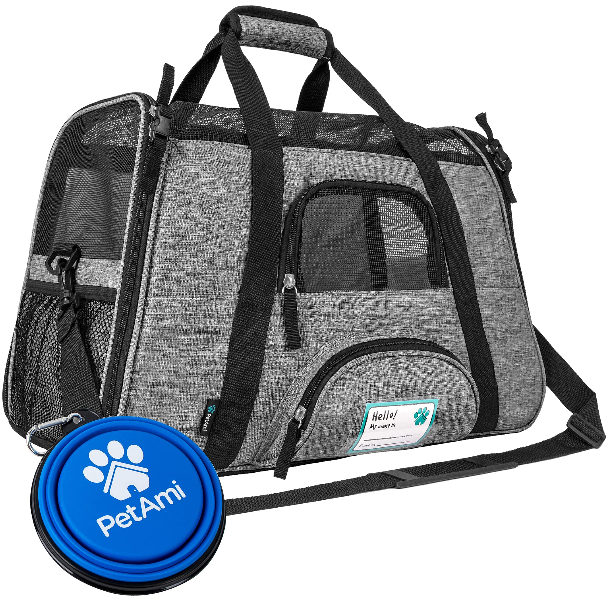 PetAmi Carrier con malla ventilada para flujo de aire óptimo durante el viaje.