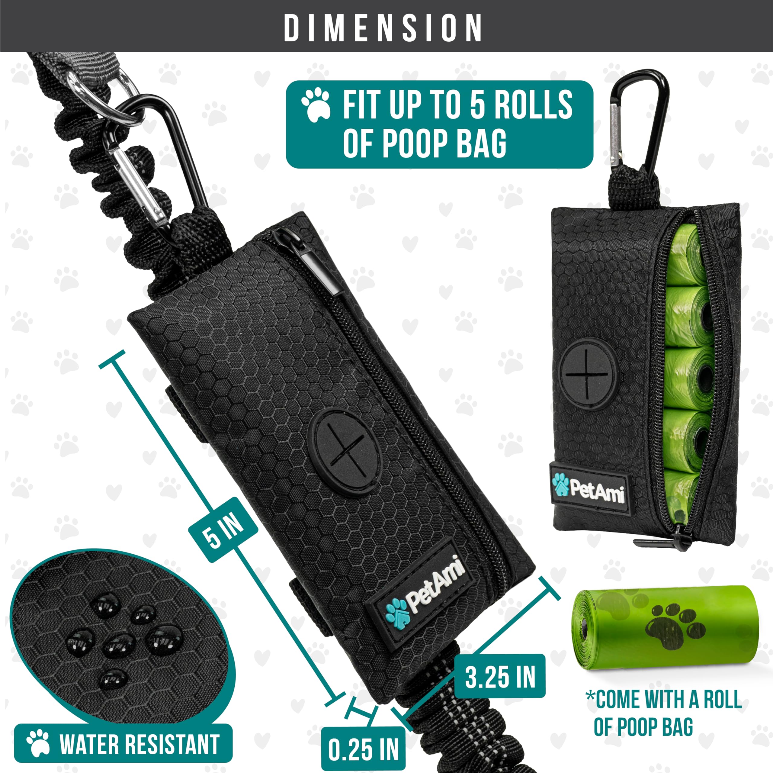 PetAmi cintas velcro para correa, ajuste seguro en caminatas.
