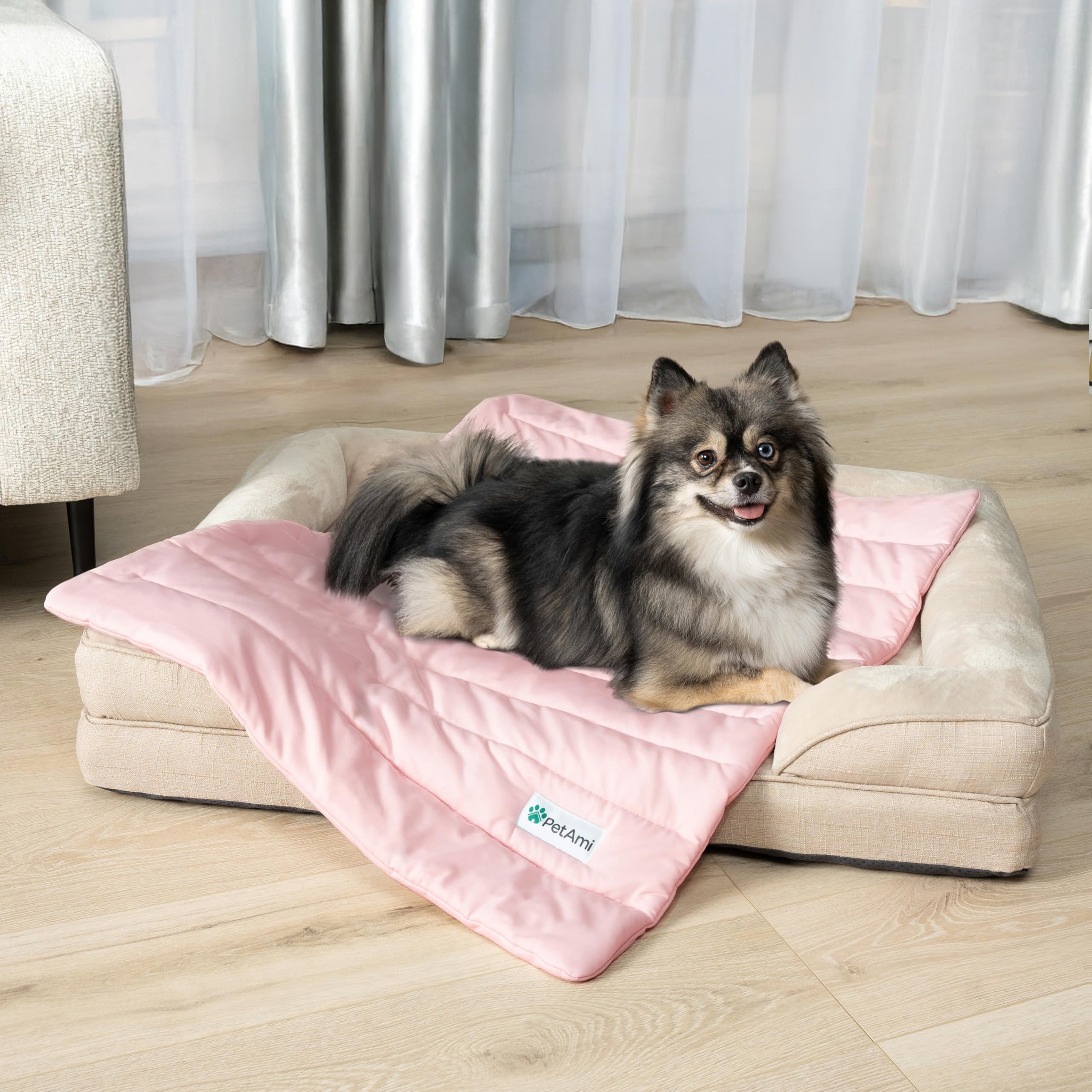 PetAmi cobertor mueble antiarañazos rosa, protege sofá y cama