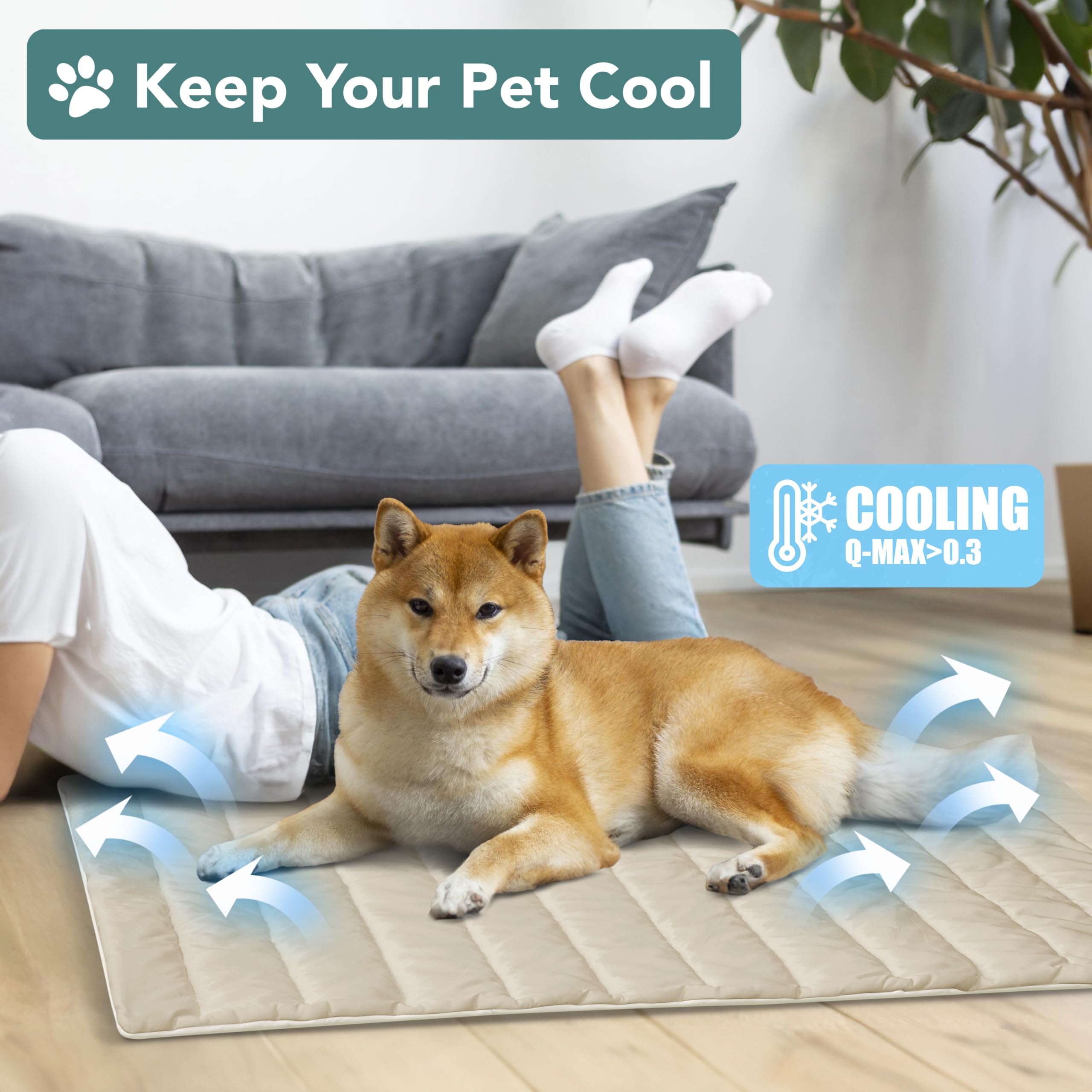 PetAmi cobija refrescante doble cara para mascotas, dos texturas para variar la experiencia.