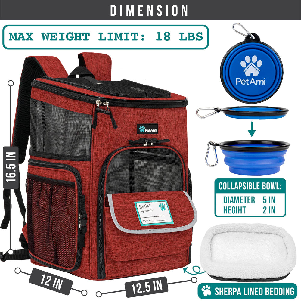 PetAmi mochila para senderismo y camping, perfecta para explorar.