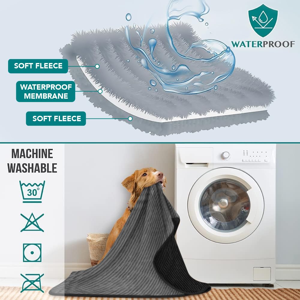 PetAmi manta con diseño reversible a rayas para diferentes usos