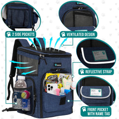 Mochila PetAmi con entradas cuatro formas y malla para visibilidad