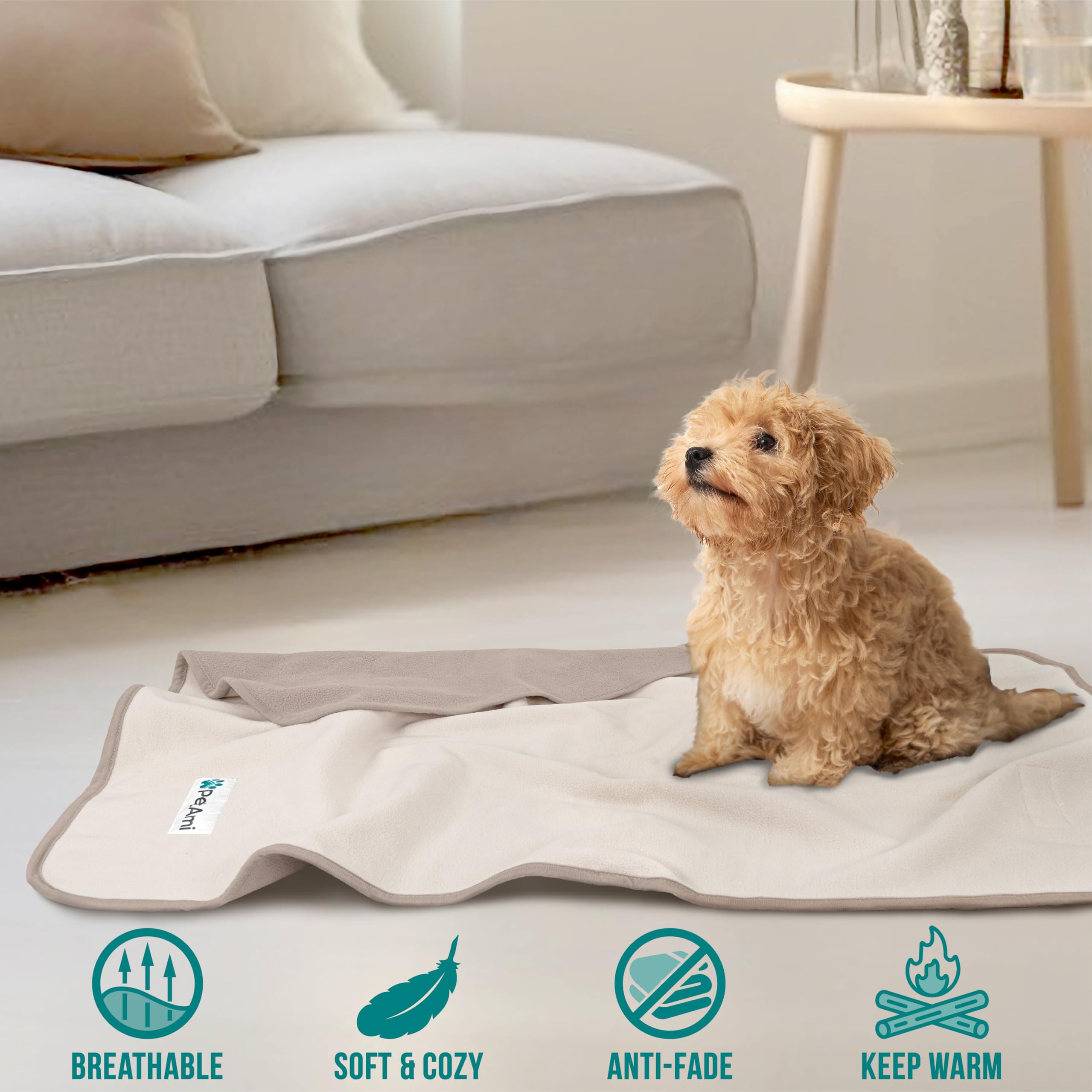 PetAmi manta diseño taupe-beige combina con cualquier ambiente