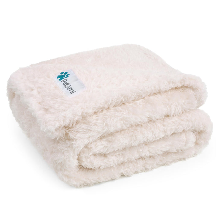 PetAmi manta para perros beige 29x40 frente: comodidad suave.