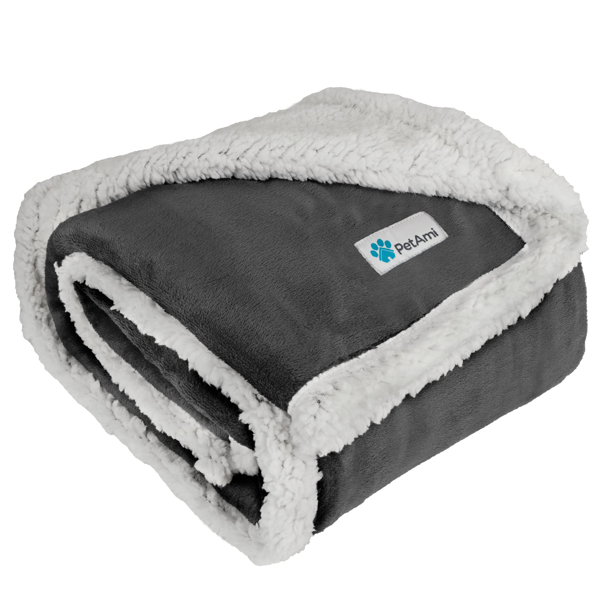 PetAmi manta perro sherpa reversible, tacto suave para acurrucarse.