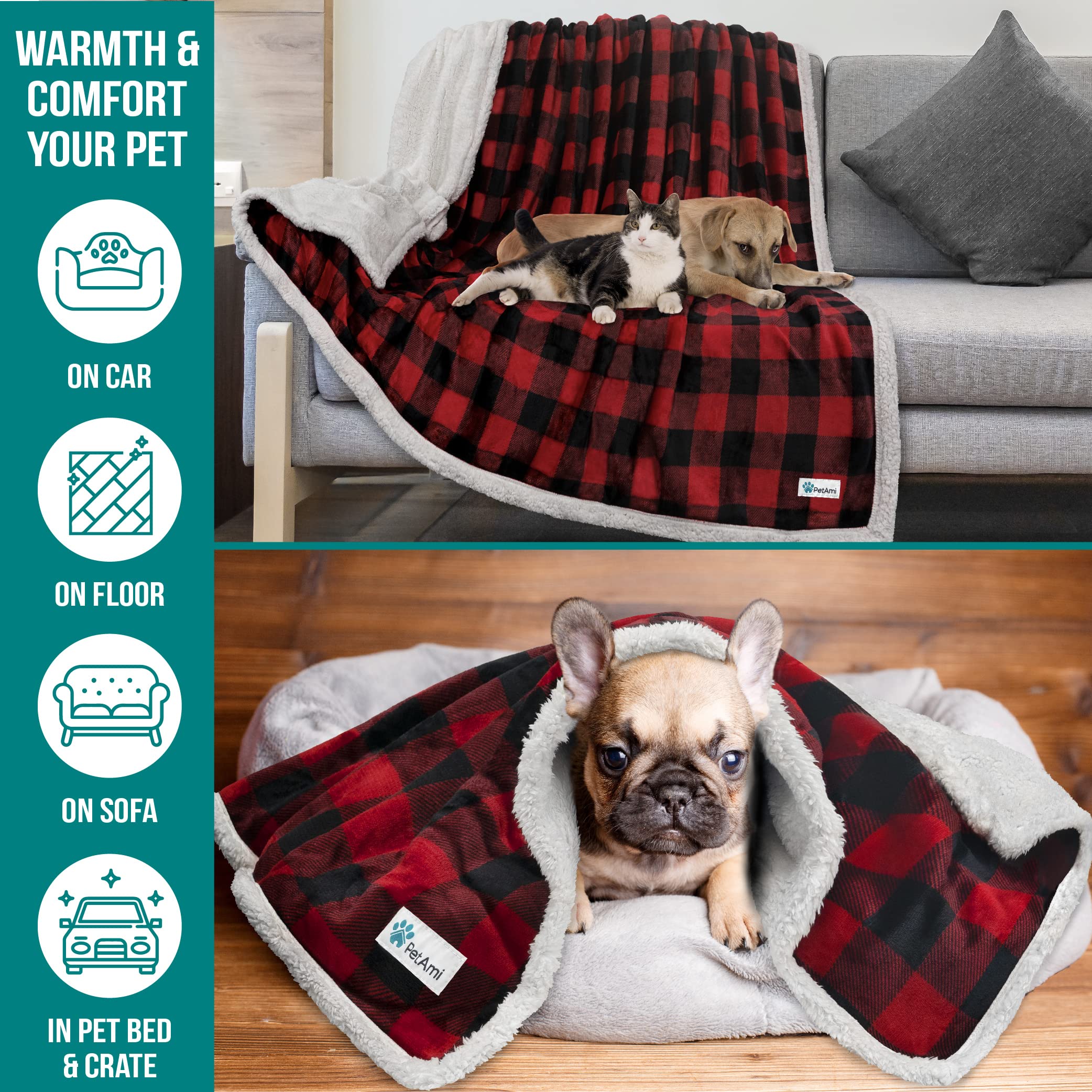 Uso diario interior y exterior con manta PetAmi para mascotas