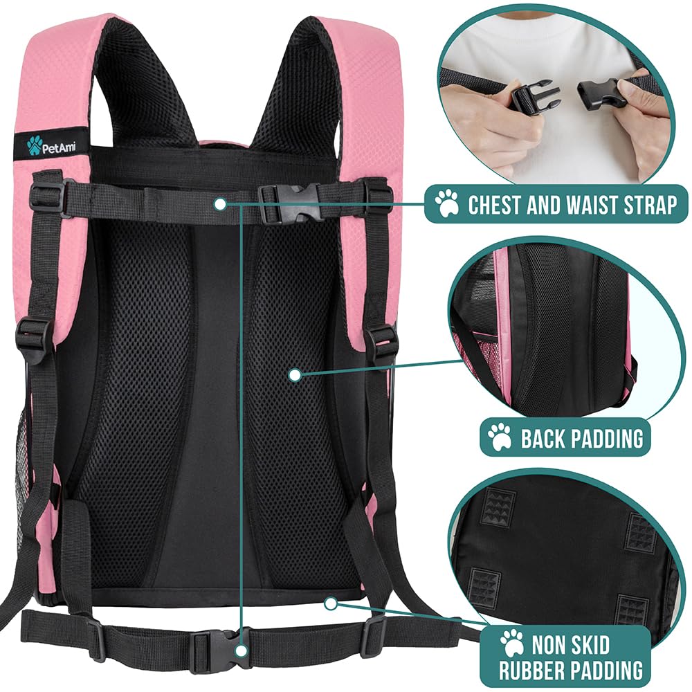 PetAmi Mochila acolchado en espalda para mayor confort durante viajes