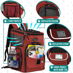 PetAmi Mochila porta mascotas con ventilación lateral para aventuras al aire libre.