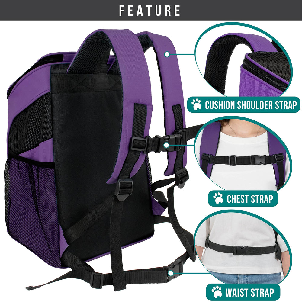 PetAmi Mochila portabebés bolsillos laterales para accesorios y agua