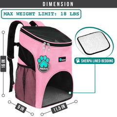 PetAmi mochila portamascotas de 18 libras, ideal para viajes y paseos cortos.