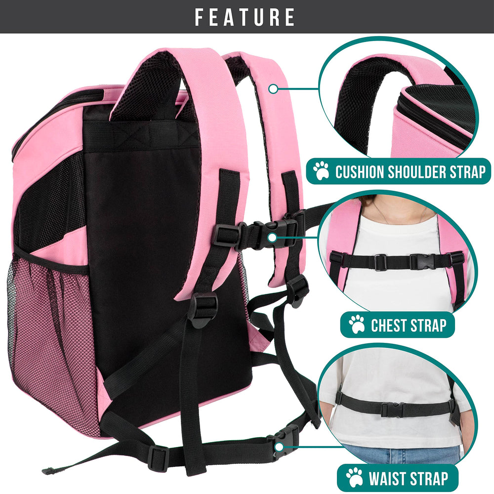 PetAmi mochila con malla ventilada para flujo de aire y temperatura estable.