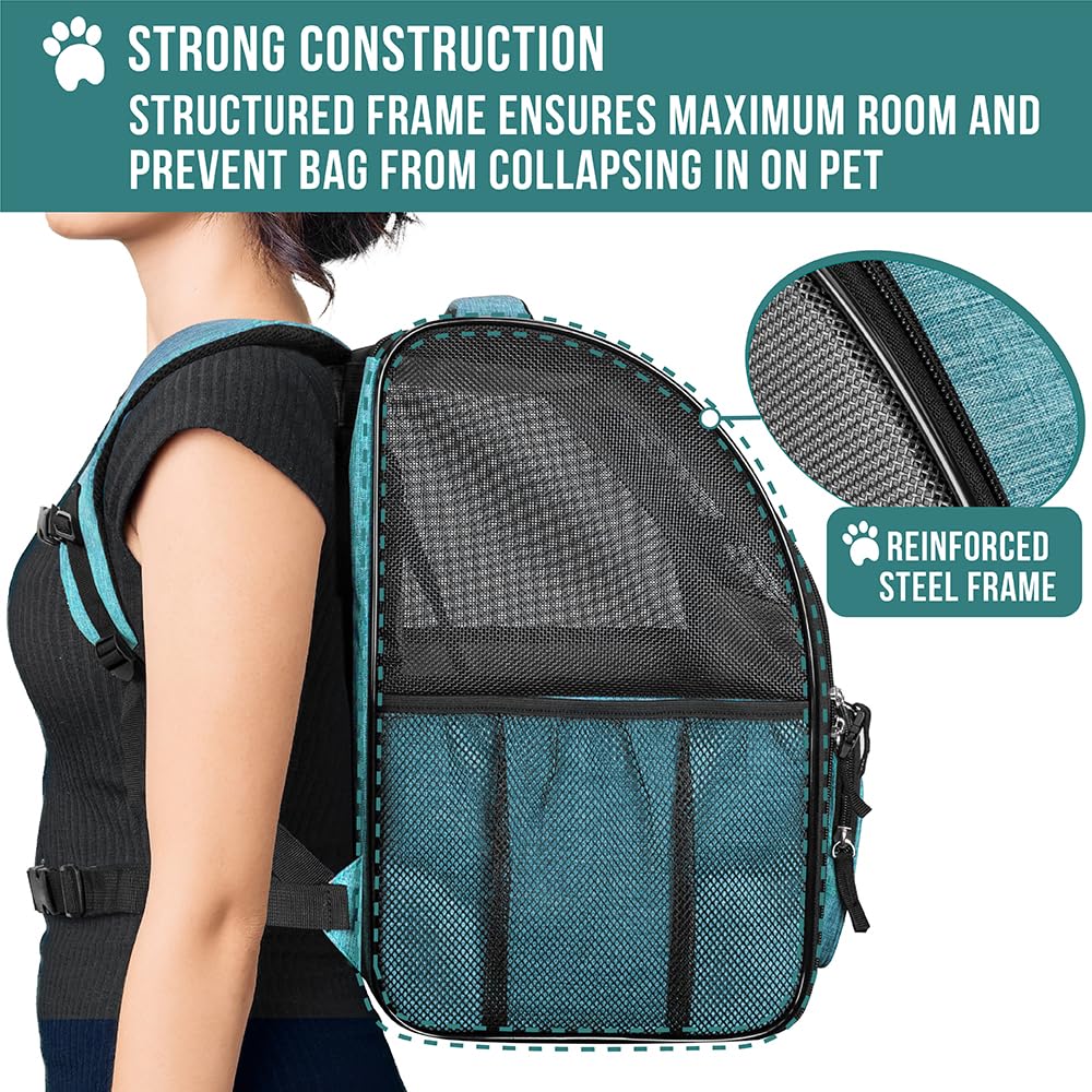 PetAmi Mochila Portaperro bolsillos para accesorios esenciales.